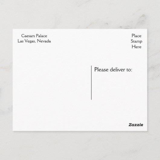 Las Vegas, Nevada Caesars Palace Casino Verenigde  Briefkaart (Achterkant)