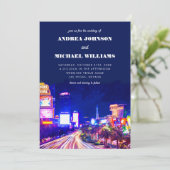 Las Vegas Nevada City skyline bestemming bruiloft Kaart (Staand voorkant)