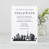 Las Vegas Nevada City Skyline Cityscape Wedding Kaart (Staand voorkant)