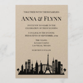 Las Vegas Nevada City Skyline Cityscape Wedding Kaart