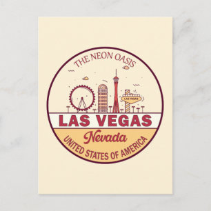 Las Vegas Nevada City Skyline Emblem Briefkaart