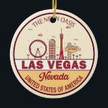 Las Vegas Nevada City Skyline Emblem Keramisch Ornament<br><div class="desc">Las Vegas minimalistisch,  kleurrijk kunstontwerp met monumenten en landmerken van de stad Nevada.</div>