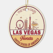Las Vegas Nevada City Skyline Emblem Keramisch Ornament (Links)