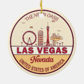 Las Vegas Nevada City Skyline Emblem Keramisch Ornament (Achterkant)
