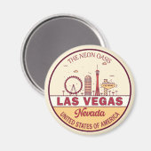 Las Vegas Nevada City Skyline Emblem Magneet (Voorkant / Achterkant)