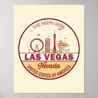 Las Vegas Nevada City Skyline Emblem