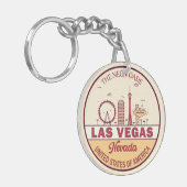 Las Vegas Nevada City Skyline Emblem Sleutelhanger (Voorkant Links)