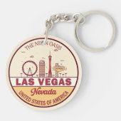 Las Vegas Nevada City Skyline Emblem Sleutelhanger (Achterkant)