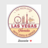 Las Vegas Nevada City Skyline Emblem Sticker (Vel)