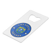Las Vegas Nevada Creditkaart Flessenopener (Achterkant Gekanteld)