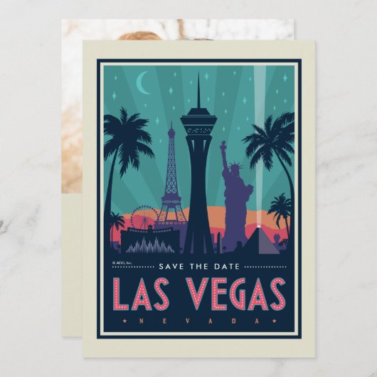 Las Vegas, Nevada | Datum opslaan Save The Date (Voorkant / Achterkant)