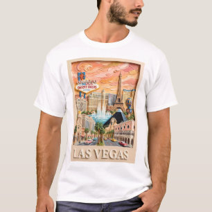 Las Vegas Nevada Impasto Vintage Reislandmarks T-shirt