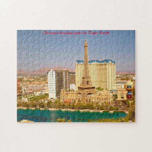 Las Vegas Nevada. Kerstgroeten Legpuzzel (Horizontaal)