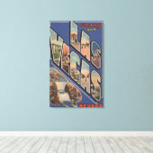 Las Vegas, Nevada - Large Letter Scenes 2 Canvas Afdruk (Insitu (Houten vloer))