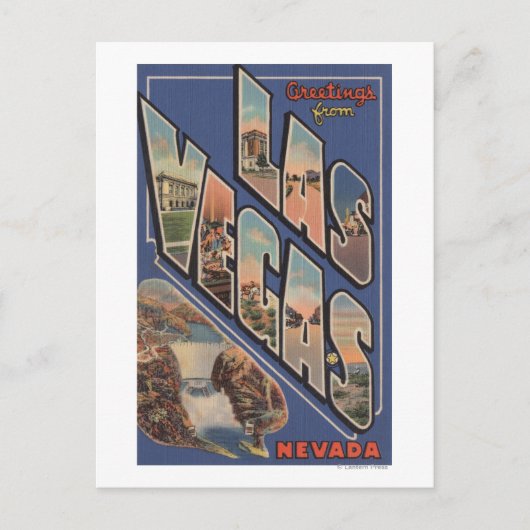 Las Vegas, Nevada - Large Letter Scenes Briefkaart (Voorkant)