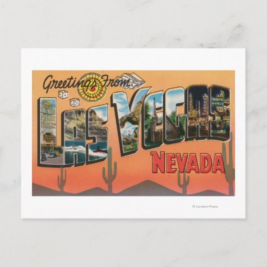 Las Vegas, Nevada - Large Letter Scenes Briefkaart (Voorkant)