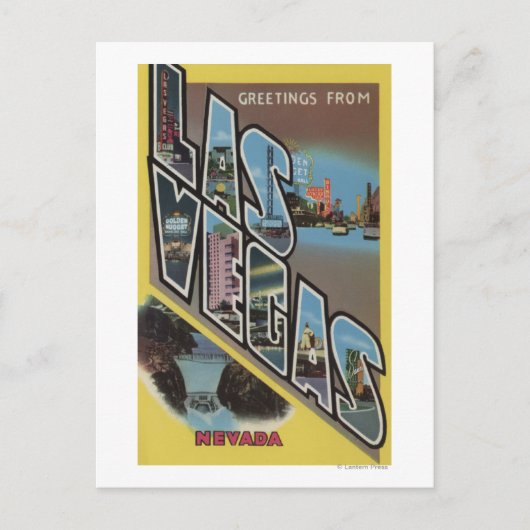 Las Vegas, Nevada - Large Letter Scenes Briefkaart (Voorkant)