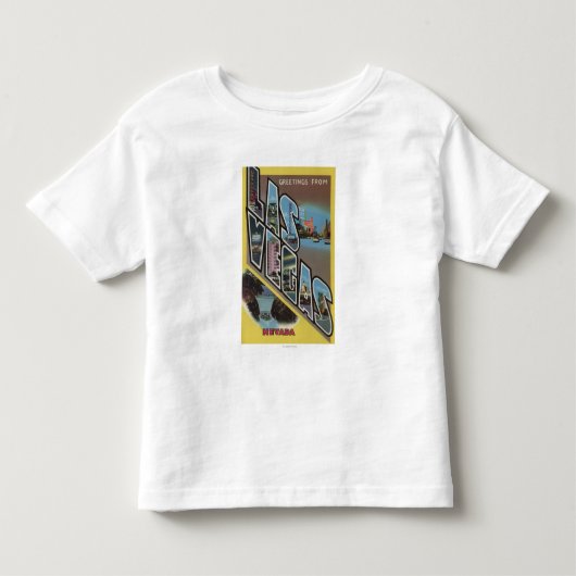 Las Vegas, Nevada - Large Letter Scenes Kinder Shirts (Voorkant)