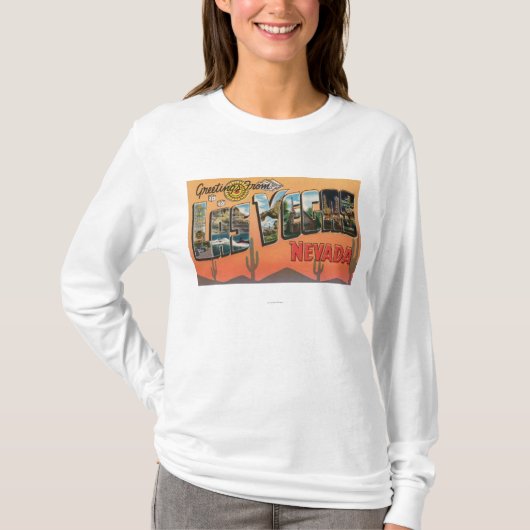 Las Vegas, Nevada - Large Letter Scenes T-shirt (Voorkant)