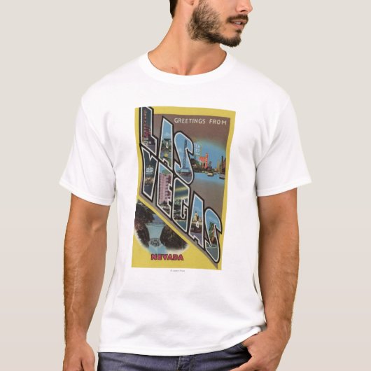 Las Vegas, Nevada - Large Letter Scenes T-shirt (Voorkant)