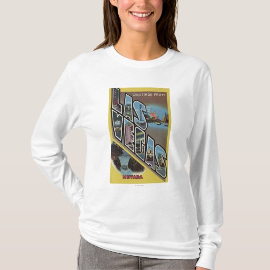 Las Vegas, Nevada - Large Letter Scenes T-shirt (Voorkant)
