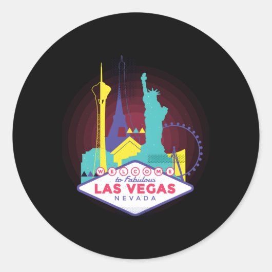 Las Vegas Nevada Las Vegas Skyline Ronde Sticker (Voorkant)
