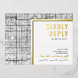 Las Vegas, Nevada Love Locator | RSVP-antwoord Folie Uitnodiging Briefkaart