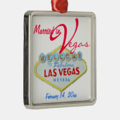 Las Vegas Nevada Marriage Celebration Metalen Ornament (Rechts)