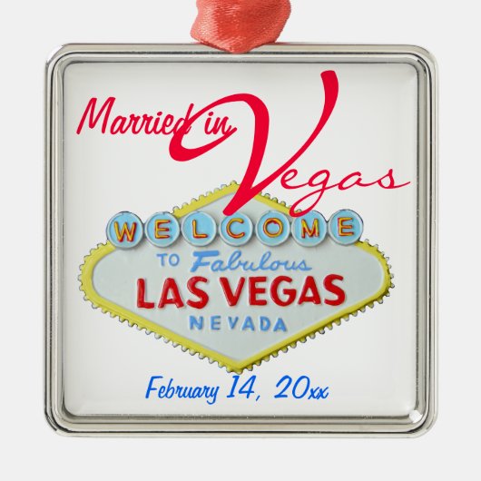 Las Vegas Nevada Marriage Celebration Metalen Ornament (Voorkant)