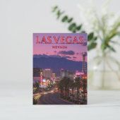 Las Vegas Nevada Neon Lights Strip Night Briefkaart (Staand voorkant)
