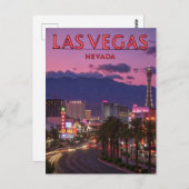 Las Vegas Nevada Neon Lights Strip Night Briefkaart (Voorkant / Achterkant)