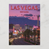 Las Vegas Nevada Neon Lights Strip Night Briefkaart (Voorkant)