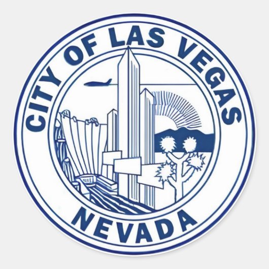 Las Vegas Nevada Officiële City Seal Ronde Sticker (Voorkant)