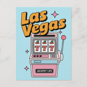 Las Vegas Nevada Retro Fruitautomaat Jackpot Briefkaart