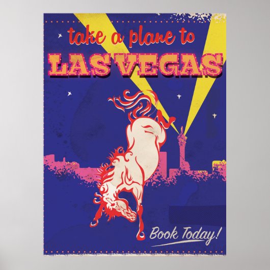 Las Vegas, Nevada retro reisposter. Poster (Voorkant)