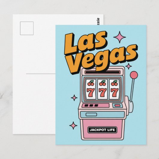 Las Vegas Nevada Retro Slot Machine Jackpot Briefkaart (Voorkant / Achterkant)