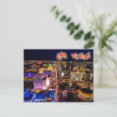 Las Vegas, Nevada 's nachts - luchtuitzicht Briefkaart (Staand voorkant)