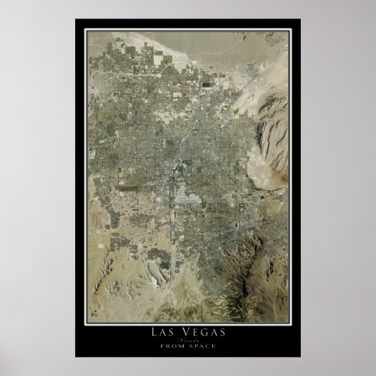 Las Vegas Nevada Satellite Poster Map (Voorkant)