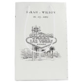 Las Vegas Nevada Schets Landschap Bruiloft Medium Cadeauzakje (Voorkant)