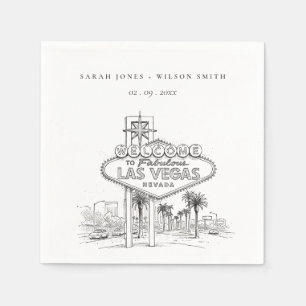 Las Vegas Nevada Schets Landschap Trouwen Servet