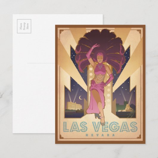Las Vegas, Nevada | Showgirl Briefkaart (Voorkant / Achterkant)