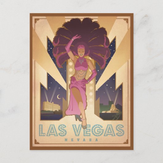 Las Vegas, Nevada | Showgirl Briefkaart (Voorkant)