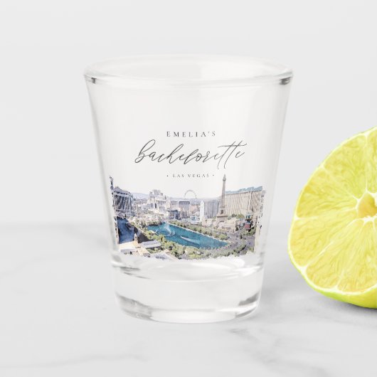 LAS VEGAS Nevada Skyline Bachelorette Favor Shot Glas (Voorkant)