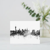 Las Vegas Nevada Skyline Black White Briefkaart (Staand voorkant)