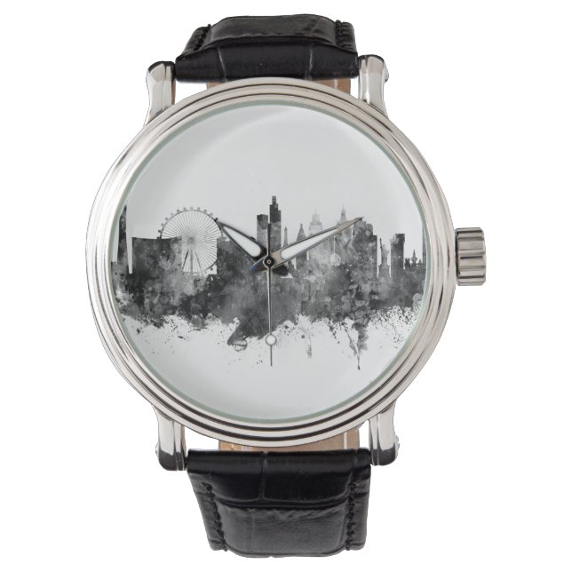 Las Vegas Nevada Skyline Black White Horloge (Voorkant)