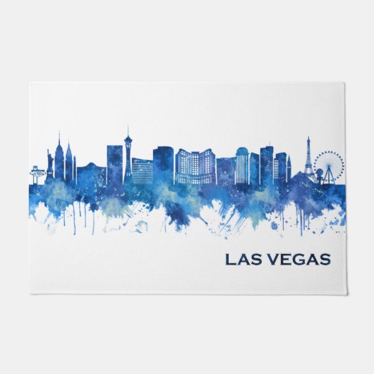 Las Vegas Nevada Skyline Blue Deurmat (Voorkant)