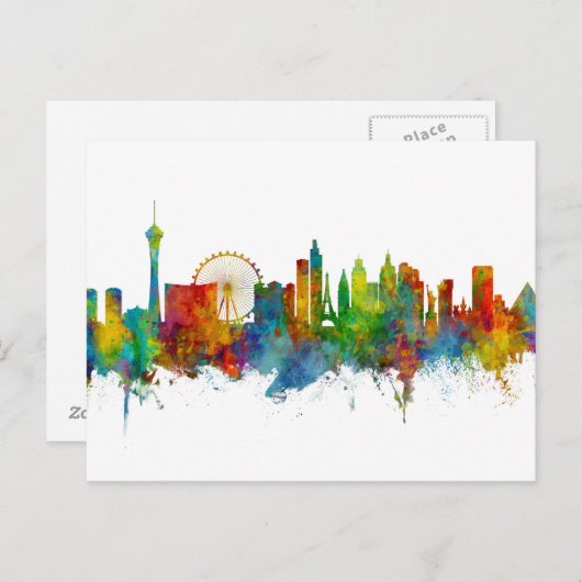 Las Vegas Nevada Skyline Briefkaart (Voorkant / Achterkant)