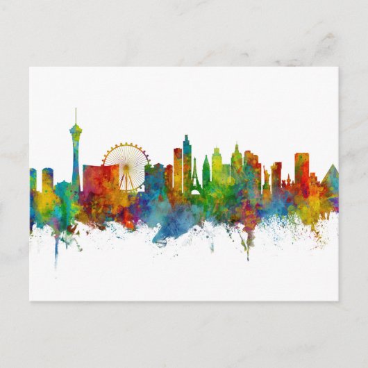 Las Vegas Nevada Skyline Briefkaart (Voorkant)