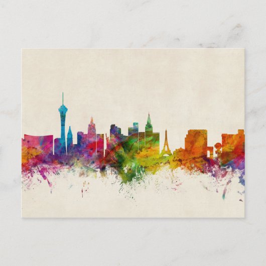 Las Vegas Nevada Skyline Briefkaart (Voorkant)