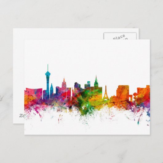 Las Vegas Nevada Skyline Briefkaart (Voorkant / Achterkant)